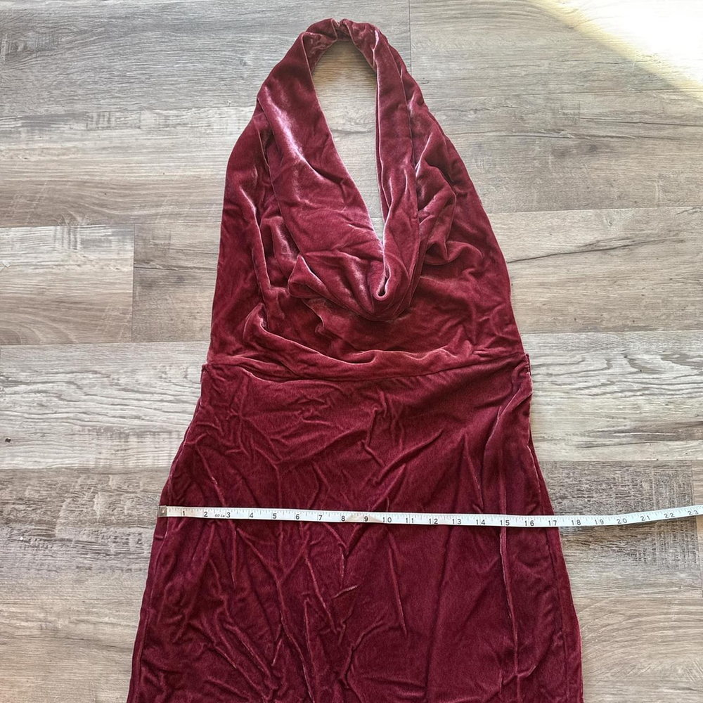 ZARA ELEGENCE VELVET OPEN BACK MIDI DRESS - SIZE S - BRAND NEW WITH TAG - Picture 5 of 8